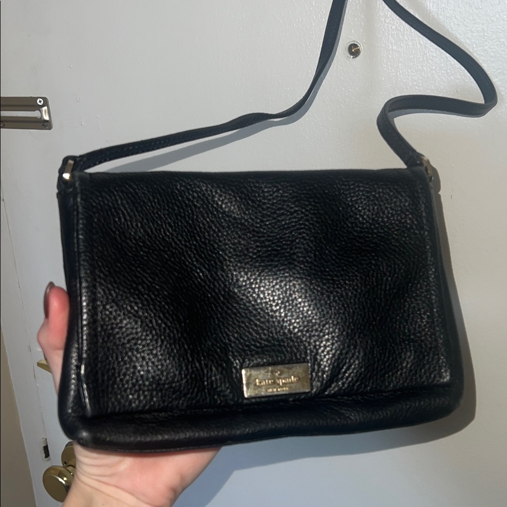 Kate Spade black pebble leather crossbody purse